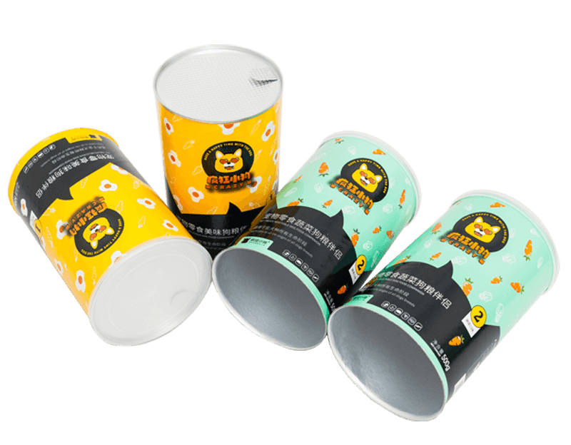 Fabricante de latas de papel herméticas envases de alimentos reciclables para mascotas