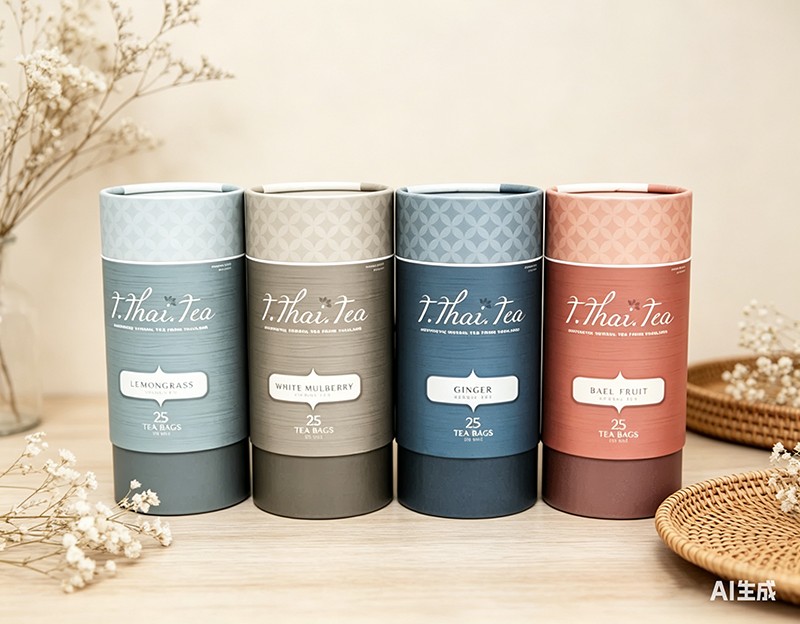 Bote de papel de té de hierbas Caja de cartón de tubo de té de diseño privado