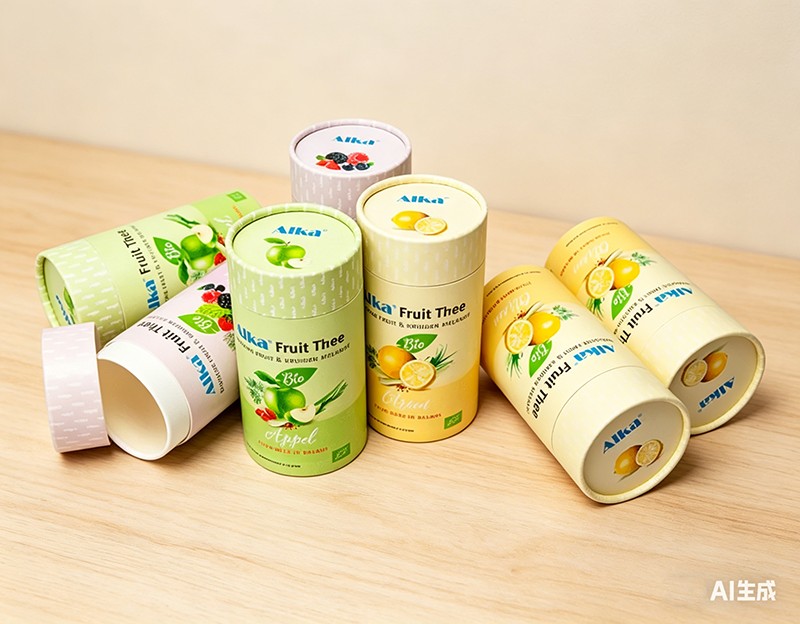 Todo el material de papel, bote de té de papel de calidad alimentaria reciclable y reutilizable