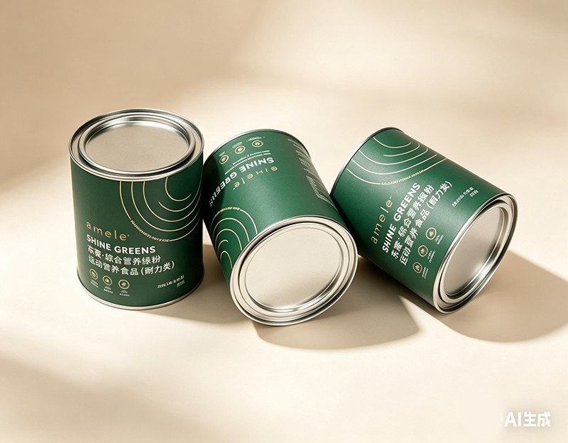 Lata de papel hermética con doble sellado para polvos verdes de 150 g
