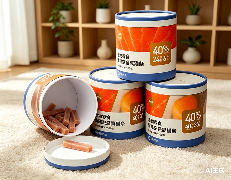 Envases de tubos de papel duraderos y ecológicos para galletas y masticables para mascotas