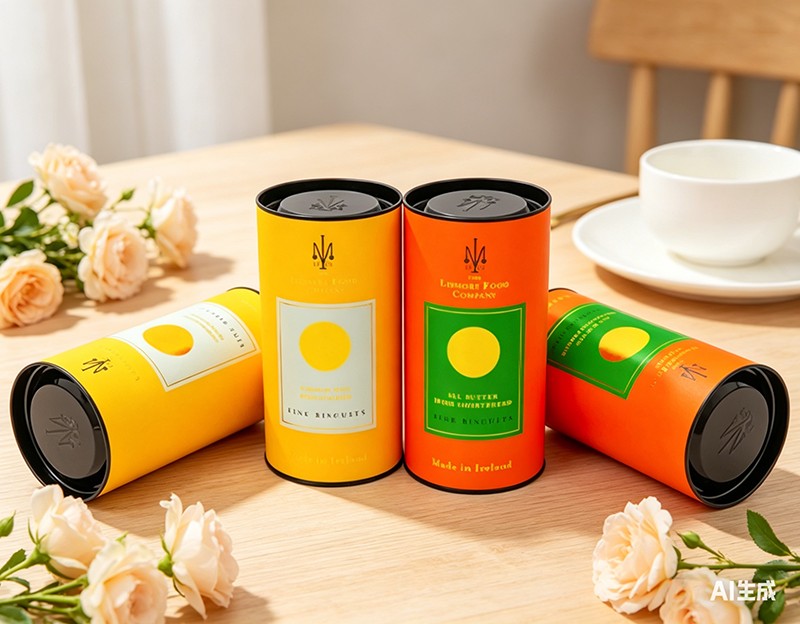 ID76,5 * 150MM Estampado de láminas de oro Cajas redondas para galletas