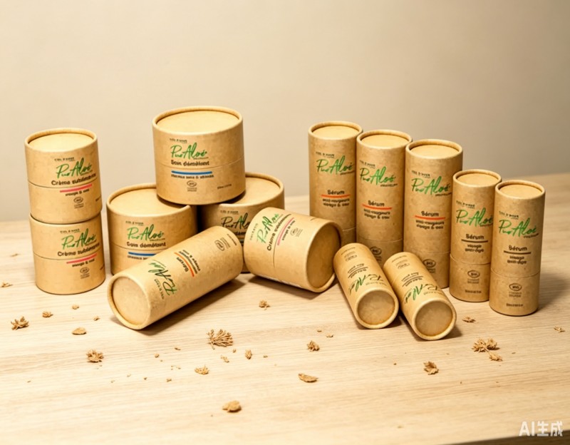 Caja redonda de papel Kraft impresa de lujo al por mayor para crema