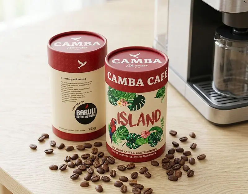 Lata de papel compuesto hermética impresa personalizada para granos de café y envases de café molido
